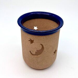 Vintage 1997 Sugar Loaf Pottery Moon Stars Candle Holder